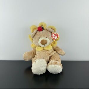 Ty Baby Pluffies Baby Blossoms Brown 12” Teddy Bear Ladybug Stuffed Animal 2004
